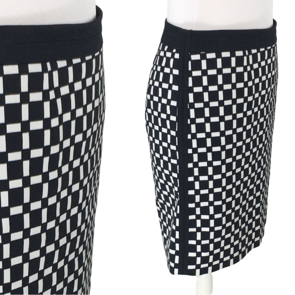 White House Black Market Full Side Zipper Geometric A-Line Midi Skirt size 6 - Picture 3 of 10